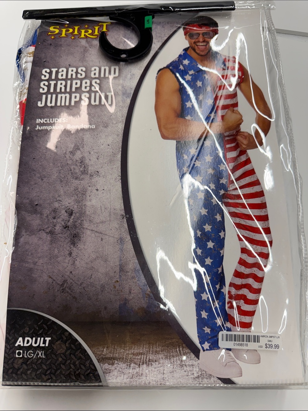 Spirit Stars & Stripes Jumpsuit - Red, White, Blue Size L/XL NEW Costume